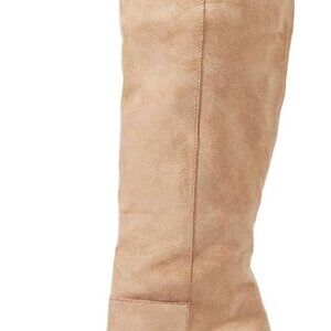 Chic Apricot Suede Knee-High Fashion Boots